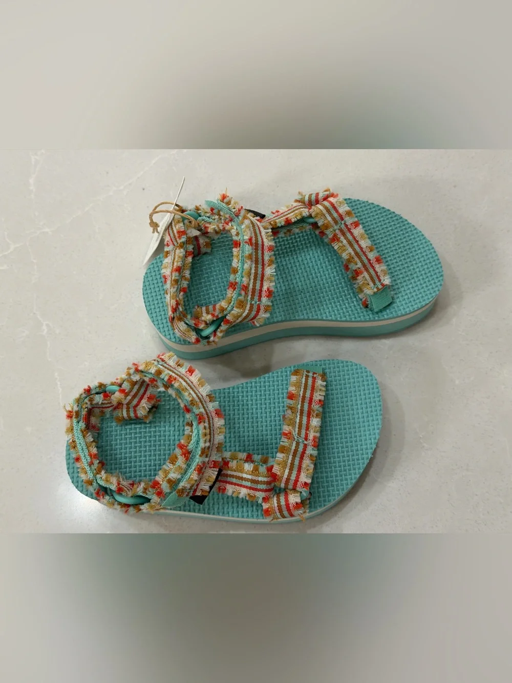 Teva Kids Midform Fray Platform Sandals Frazier Cascade Multi Size 8